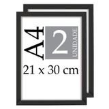 Moldura Quadro A4 21X30 C Vidro Poster Certificado Kit 2