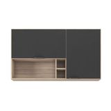 Armário Aéreo Firenze 120cm 2 Portas Com Nicho E Adega 94221 Avena Touch E Grafite