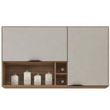 Armário Aéreo Firenze 120cm 2 Portas Com Nicho E Adega 94221 Amendola Touch E Nude Prime Tx