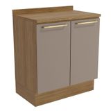 Balcão Com Tampo 80cm Botanic 2 Portas Kappesberg Nogueira E Fendi