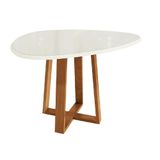 Mesa De Jantar Elma Para 4 Lugares 135x105cm Kappesberg Carvalho E Off White