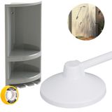 Chuveiro Ducha Fria 17cm Branco + Porta Shampoo Cinza