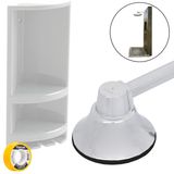 Chuveiro Ducha Fria 9cm Cromado + Porta Shampoo Branco