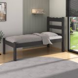 Cama De Solteiro Madeira Maciça Para Colchão 78/88x188cm Multimóveis Cr35254 Preto