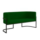 Sofá Namoradeira 2 Lugares Moderna Base Metal Black Balaqui Verde Verde
