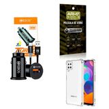 Carregador Veicular + Capinha Samsung A22 4g + Película 3d