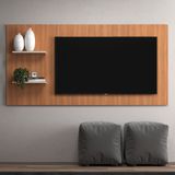 Painel Para Tv Até 55 Polegadas 2 Prateleiras Dakota Yescasa Freijó/off White
