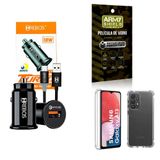 Kit Carregador Veicular + Capa Samsung A13 4g + Película 3d