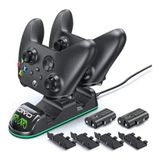 Kit Carregador Duplo Dock + 2 Bateria Xbox Series One X / S