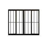 Janela 4 Folhas De Correr C/ Grade 1.00 X 2.00 Alumínio Preto Linha Modular - Hale