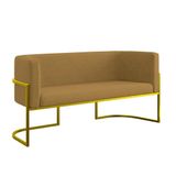 Sofá Namoradeira 2 Lugares Moderna Base Metal Gold Balaqui Capuccino