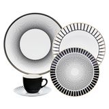 Aparelho De Jantar/chá Oxford Coup Noir 30 Peças