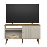 Rack 120cm Rubi Para Tv Até 50 Polegadas Linea Brasil Nature Com Off White