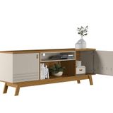 Rack 180cm Colorado Para Tv Até 75 Polegadas Linea Brasil Nature Com Off White