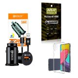 Kit Carregador Veicular + Capinha Samsung M53 + Película 3d