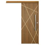 Porta De Correr Agatha Trilho Embutir Pux. Tubolar Cromado 1.20 X 2.10 Lado Direito  Hale