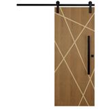 Porta De Correr Agatha Trilho Soft Pux. Tubolar Preto 1.10 X 2.10 Lado Direito  Hale