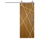 Porta De Correr Agatha Trilho Soft Pux. Barra Chata Cromado 1.20 X 2.10 Lado Direito  Hale
