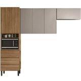 Cozinha Compacta Lazuli 5 Portas E 3 Gavetas 90531 Demóbile Amendola Touch E Nude Prime Tx