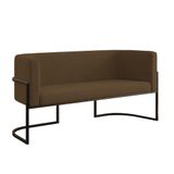 Sofá Namoradeira 2 Lugares Moderna Base Metal Black Balaqui Marrom