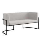Sofá Namoradeira 2 Lugares Moderna Base Metal Black Balaqui Amarelo
