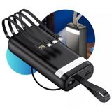 Carregador Portátil Por Indução Sem Fio 20000mah Cabos
