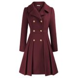 Casaco Feminino Grace Karin Wine Red Trench Com Peito Duplo