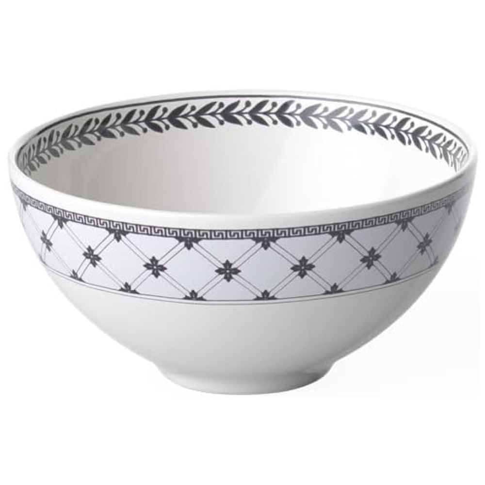 Bowl Elegante E Sofisticado Com Capacidade De 200ml, Material De Porcelana Premium E Formato Redondo, Villeroy Boch, Branca E Cinza