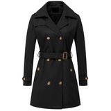 Casaco Impermeável Chrisuno, Trespassado Duplo, Preto, 3gg, Feminino