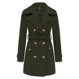 Casaco Wantdo Pea Coat Feminino Windbreaker Light Army Green L