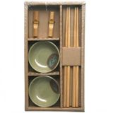 Kit De Hashi De Melamina E Bambu 6 Peças