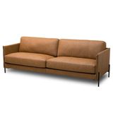 Sofá 3 Lugares Para Sala Living 210cm Bliss L08 Couro Camel  - Mpozenato