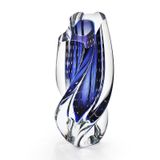 Vaso Em Cristal Murano Azul São Marcos 34x15x15cm