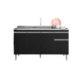Gabinete De Pia Armário Tatiane 150cm Preto S/tampo - Ajl Móveis