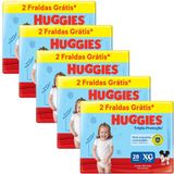 Kit 5 Fraldas Huggies Tripla Proteção Meguinha Xg - 140 Tiras