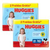 Kit 2 Fraldas Huggies Tripla Proteção Meguinha Xg - 56 Tiras