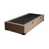 Base Para Cama Box Solteiro Martin Premium Com Baú Linho (47x88x188 Cm) Bege