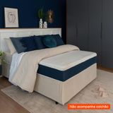 Base Para Cama Box Viúva Guldi Com Guarda Objetos Bege