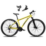 Bicicleta Aro 29 Absolute Nero 5 Alumínio 21v Câmbios Shimano Freio A Disco - Amarelo Tam.19