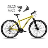 Bicicleta Aro 29 Absolute Nero 5 21v Alumínio Câmbios Shimano Freio Disco Hidráulico Garfo Suspensão - Amarelo Tam.17