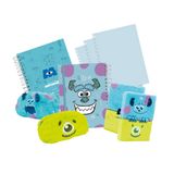 Kit Material Escolar Monstros S.a Disney Estojo Pelúcia 2 Cadernos Anotações Smart A4 E Refil Folhas