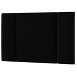 Cabeceira Estofada Cama Box Solteiro Com Led Moderna 90 Cm Veludo Preto
