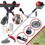 Máquina De Cortar Grama À Gasolina Anmax Cg520-p Tb 52cc 2,2hp 10.000rpm Roçadeira Com Lâmina 2 Pontas + Lâmina 40 Dentes Vídea + Carretel De N