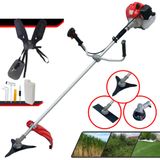 Máquina De Cortar Grama À Gasolina Anmax Cg520-p Tb 53cc 2,2hp Roçadeira Lateral 3 Em 1 Com Carretel De Nylon + Faca 2 Pontas + Faca 3 Pontas