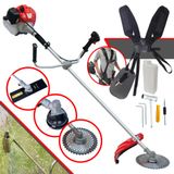 Cortador De Grama À Gasolina Anmax Cg520p-tb 52cc 2,2hp Roçadeira Com 3 Opções De Corte Carretel Nylon + Faca 2 Pontas + Faca 40 Dentes Vídea