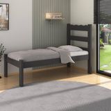 Cama De Solteiro Madeira Maciça Com Colchão Incluso Multimóveis Preto