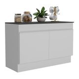 Balcão Cozinha Gabinete Pia 120cm 2 Portas Com Rodapé Veneza Multimóveis Mp2239 Branco Branco