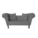 Recamier Sofá Divã Namoradeira Dubai Suede Cinza - Fm