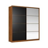 Guarda-roupas Casal 2 Portas Com Espelho Multimóveis Cr35227 Nogueira Preto