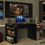Mesa Para Computador Gamer E Painel Para Tv Até 50 - Preto